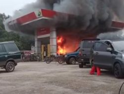 Video Suzuki Thunder Terbakar di SPBU Parit 9 Toboali, Tak Ada Korban