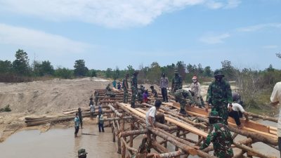 Kodim 0431/Babar Sudah Buka 4,4 Kilometer Jalan Air Limau-Tanjung Ular