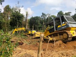 Kodim 0431/Babar Garap Jalan APL Desa Air Limau