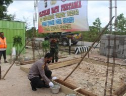 Kapolres Bateng Letakkan Batu Pertama Pos Pam Danau Kaolin