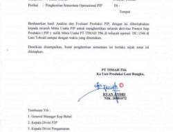 Beredar Surat Penghentian Operasional PIP di Laut Toboalioleh PT Timah Tbk