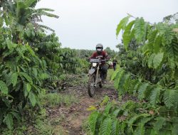 Aksi Erzaldi Tunggangi Motor Trail Temui Masyarakat Petani