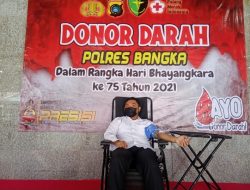 Gelar Donor Darah Massal, Polres Bangka Targetkan 75 Kantong Darah