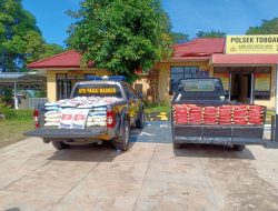 Polsek Toboali Salurkan 200 Paket Sembako ke Pasien Isoman