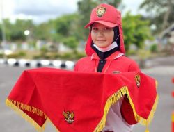 Inilah Sosok Dwi Wulan Sari Pembawa Bendera Pusaka Tingkat Kabupaten Bangka