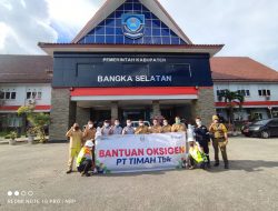 Wujud Tangani Covid-19, PT Timah Tbk Salurkan 100 Tabung Oksigen ke Pemkab Basel