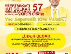 Sambut HUT Golkar ke-57, DPD Golkar Bateng Siapkan 2.500 Vaksin Gratis