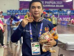 Jendi Kimput Atlet Biliard asal Basel Raih Medali Perunggu Bagi Kontingen Babel di PON XX Papua