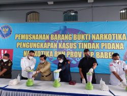 BNN Babel Musnahkan 5,4 Kilogram Sabu dan 692 Butir ekstasi Senilai Rp8,5 Miliar