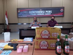 Ratusan Botol Miras Diamankan Polres Bangka Barat
