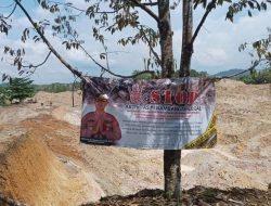 Polisi Pasang Peringatan “Stop Menambang Ilegal” di Beberapa Titik Tambang
