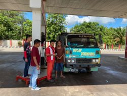 Polisi Berjaga-jaga di SPBU Kedondong