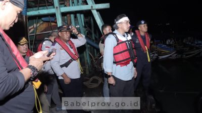 Dini Hari, Pj Gubernur Babel Patroli Tambang Timah