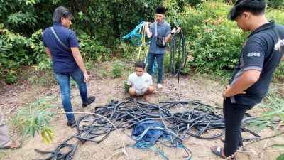 Mencuri Kabel Lima Warga Muntok Diringkus Polisi