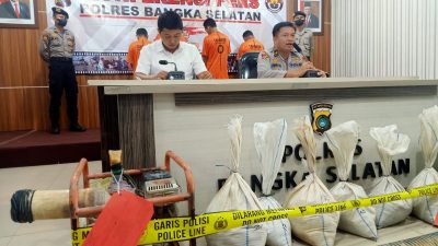 Tiga Penambang Beraktivitas di DAS dan HP serta IUP PT Timah Ditangkap Polisi