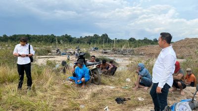 Polisi Tertibkan Aktivitas Tambang Timah di Area Irigasi Persawahan Desa Rias