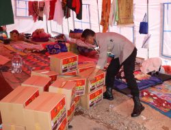 Tiba di Cianjur, Bantuan Kemanusian Polda Babel Langsung Disalurkan ke Posko Pengungsian
