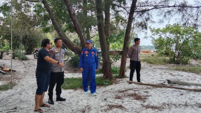 Satpol Airud Polres Bangka Tertibkan Tambang Ilegal di Pantai Lepar