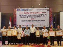 Kemenkumham Bersama Pemprov, Pemda se-Babel Gelar Rakor Sinergitas Pembangunan Hukum dan HAM
