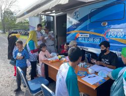 Jasa Raharja Babel Gelar Pemeriksaan Kesehatan Gratis di acara Jalan Sehat HUT BUMN ke 25 di Bangka Tengah