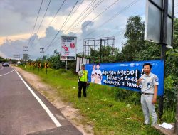 Jasa Raharja Pasang Spanduk Imbauan di Pangkalpinang, Cegah Kecelakaan saat Periode Mudik Lebaran 1444 H