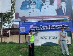 Jadi Jalur Utama Mudik Lebaran, Jasa Raharja Pasang Spanduk Cegah Kecelakaan di Muntok