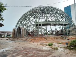 Progres Pembangunan Masjid Agung Kubah Timah Baru 52 Persen