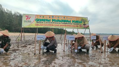 Sambut HUT ke-77 Bhayangkara, Forkopimda Babar Tanam 4.000 Pohon di Pantai Belo Laut