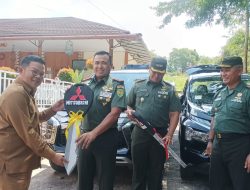 Kodim Basel Terima Mobil Pajero dan Expander dari Pemkab Basel