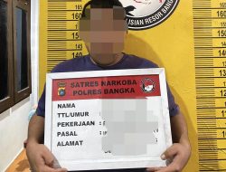 Simpan Sabu 3,16 Gram, Pemuda 25 Tahun Diringkus Tim Kibas Polres Bangka