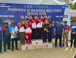 Kontingen Pangkalpinang Sikat Semua Emas Cabor Voli Pasir