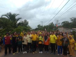 Ikuti Jalan Sehat, Bambang Patijaya Sapa Masyarakat Desa Penyamun