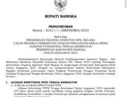 Seleksi PPPK Tenaga Kesehatan di Kabupaten Bangka Dibuka, Total Alokasi Kebutuhan Capai 279 Orang