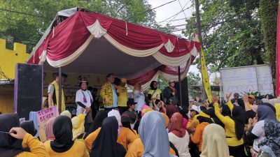 Antusiasnya Ibu-ibu di Pangkalpinang Ikut Senam Sehat Bareng Partai Golkar