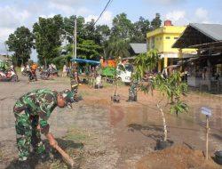 Peringati Hari Juang TNI AD, Personel Kodim Bersihkan Pasar Kelapa