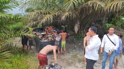 Puluhan Mesin TI Ditertibkan di Kawasan IUP PT Timah Desa Delas