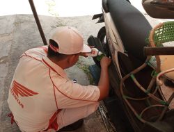 Servis Ekonomis Honda Babel di Kantor Desa Air Ketekok Cuma Bayar Rp50 Ribu