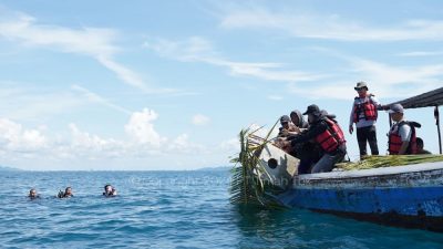 Tingkatkan Hasil Tangkapan Nelayan, PT Timah Bersama Kelompok Nelayan Bina Sejahtera Bersama Tenggelamkan Puluhan Rumpon di Perairan Air Antu 