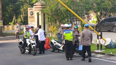 Hari Pertama Operasi Patuh Menumbing, Kendaraan Bermotor Personel Polres Bangka Diperiksa Propam