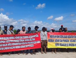Protes Tolak Tambang Ilegal, Warga Seputar Merbuk Lakban Mulut