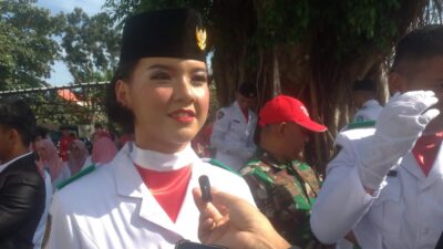 Sukses Kibarkan Bendera Merah Putih Secara Sempurna, Tangis Anggota Paskibraka Bangka Langsung Pecah