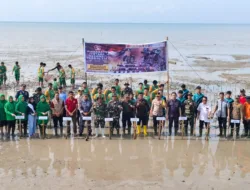 HUT ke 79 TNI, Forkopimda Bangka Barat Tanam Mangrove di Pantai Teluk Rubiah