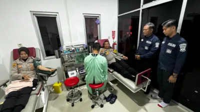 Aksi Donor Darah HUT ke 73 Humas Polri, Polres Bangka Kumpulkan 26 Kantong Darah