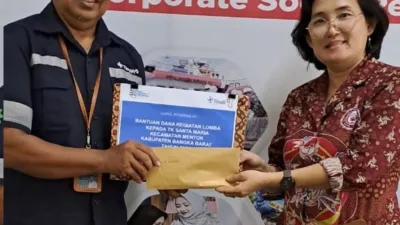 Sambut Natal dan Tahun Baru, PT Timah Bantu Kegiatan Siswa TK Santa Maria