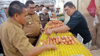Jelang Nataru, Pj Bupati Bangka Cek Langsung Ketersediaan Bahan Pokok di Pasar Kite Sungailiat