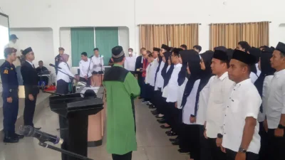 KPU Lantik Petugas PPK dan PPS  se Kabupaten Bangka untuk Pilkada Ulang, Dua Orang Tak Hadir