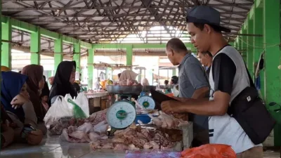 Jelang Ramadan, Harga Daging Sapi dan Ayam di Pasar Mentok Stabil 