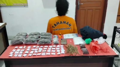 Pengedar Narkoba di Mentok Diringkus Polisi, Ratusan Gram Ganja dan Sabu Diamankan