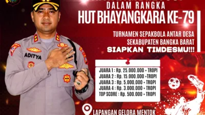 Sambut HUT Bhayangkara ke 79, Polres Bangka Barat Gelar Turnamen Sepakbola Berhadiah Puluhan Juta 