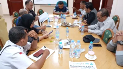 Pengurus Daerah Bidang Pertanian dan Perkebunan Konfederasi Serikat Pekerja Seluruh Indonesia (PD PP KSPSI) Bangka Belitung melakukan kunjungan ke PT GSBL dan Polres Bangka Barat, Sabtu (17/5/2025).
